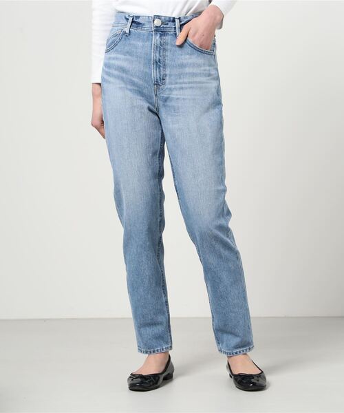 ヤヌーク High Waist RUTH スリムテーパードパンツ デニム