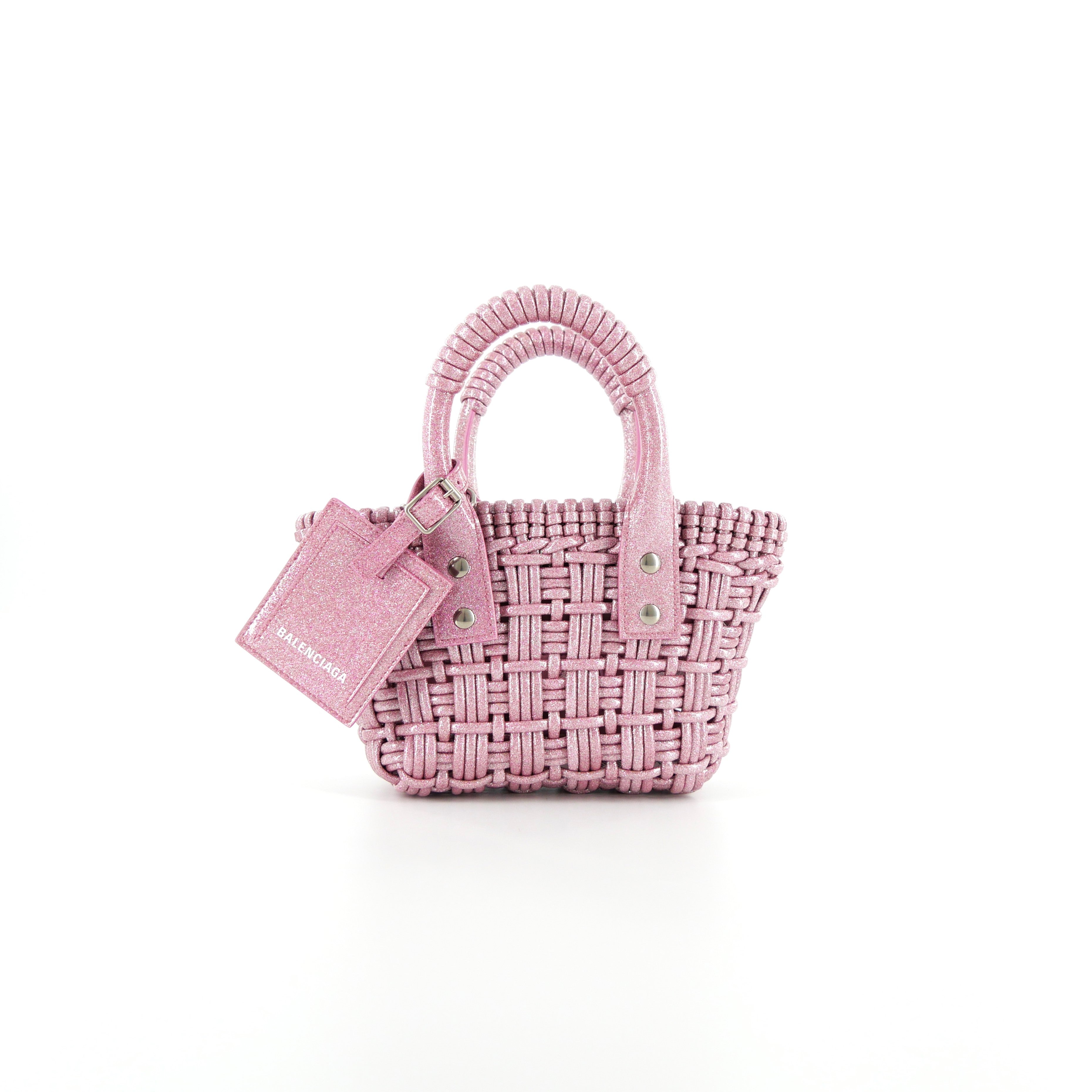 【新品未使用】 BALENCIAGA バレンシアガ ハンドバッグ ショルダーバッグ BISTRO BASKET BAG XXS 678028210GX 【BLACK/L WHITE】