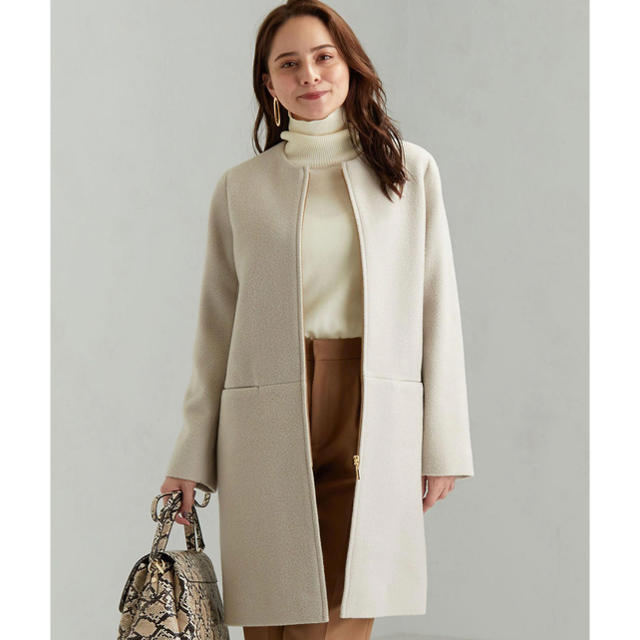 新品未使用タグ付 グリーンレーベルリラクシング ノーカラーコート