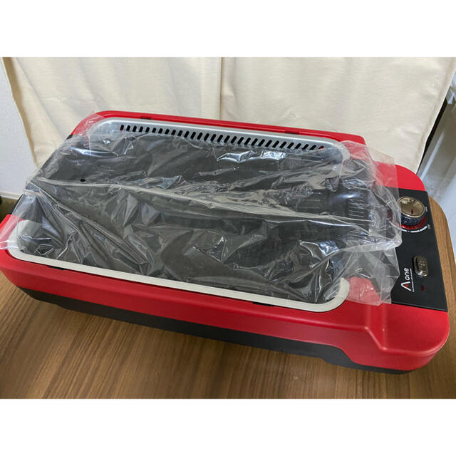 エーワン・グリル 無煙ホットプレート(レッド)