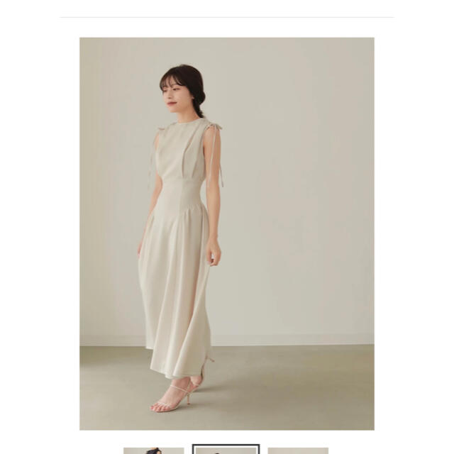 L’or drawstring dress アイボリー sサイズ