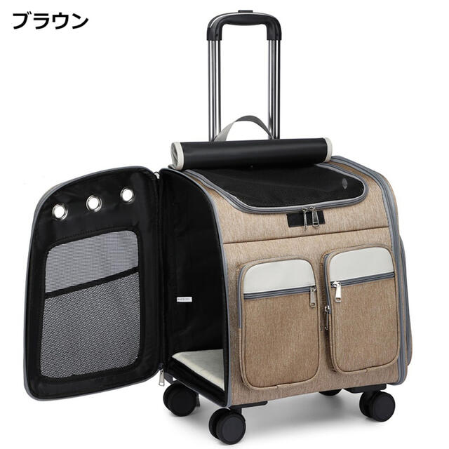 ペットカート 2頭 キャリーバッグ カジュアル 散歩 犬 猫 多頭飼い