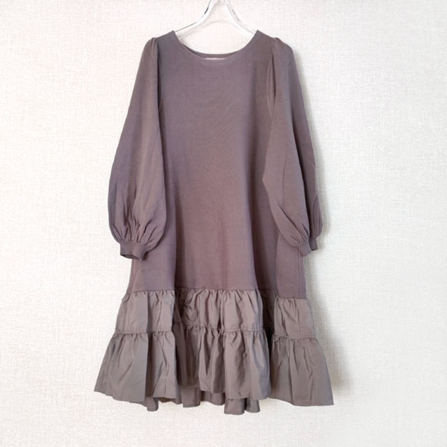 【タグ付】ティアードドッキングニットミニワンピ【Apuweiser-riche】