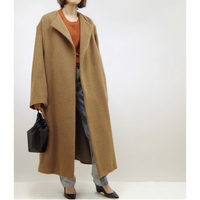 AURALEE オーラリー ベビーアルパカ ノーカラーコート