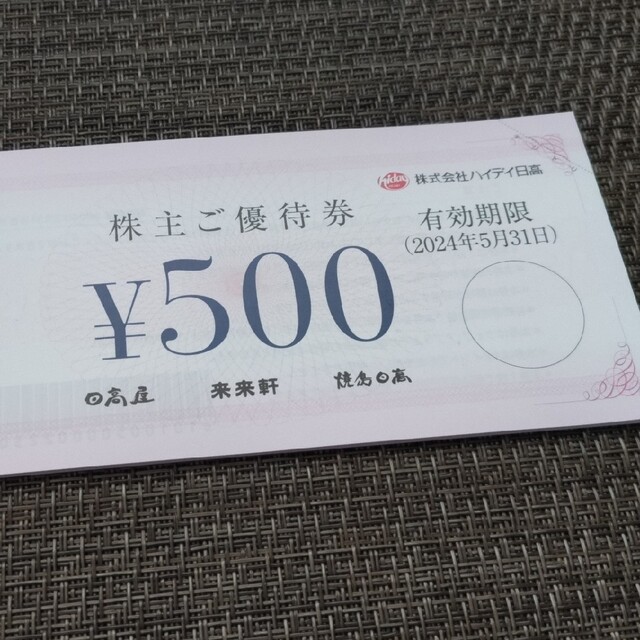 ハイデイ日高 日高屋 株主優待 10,000円分
