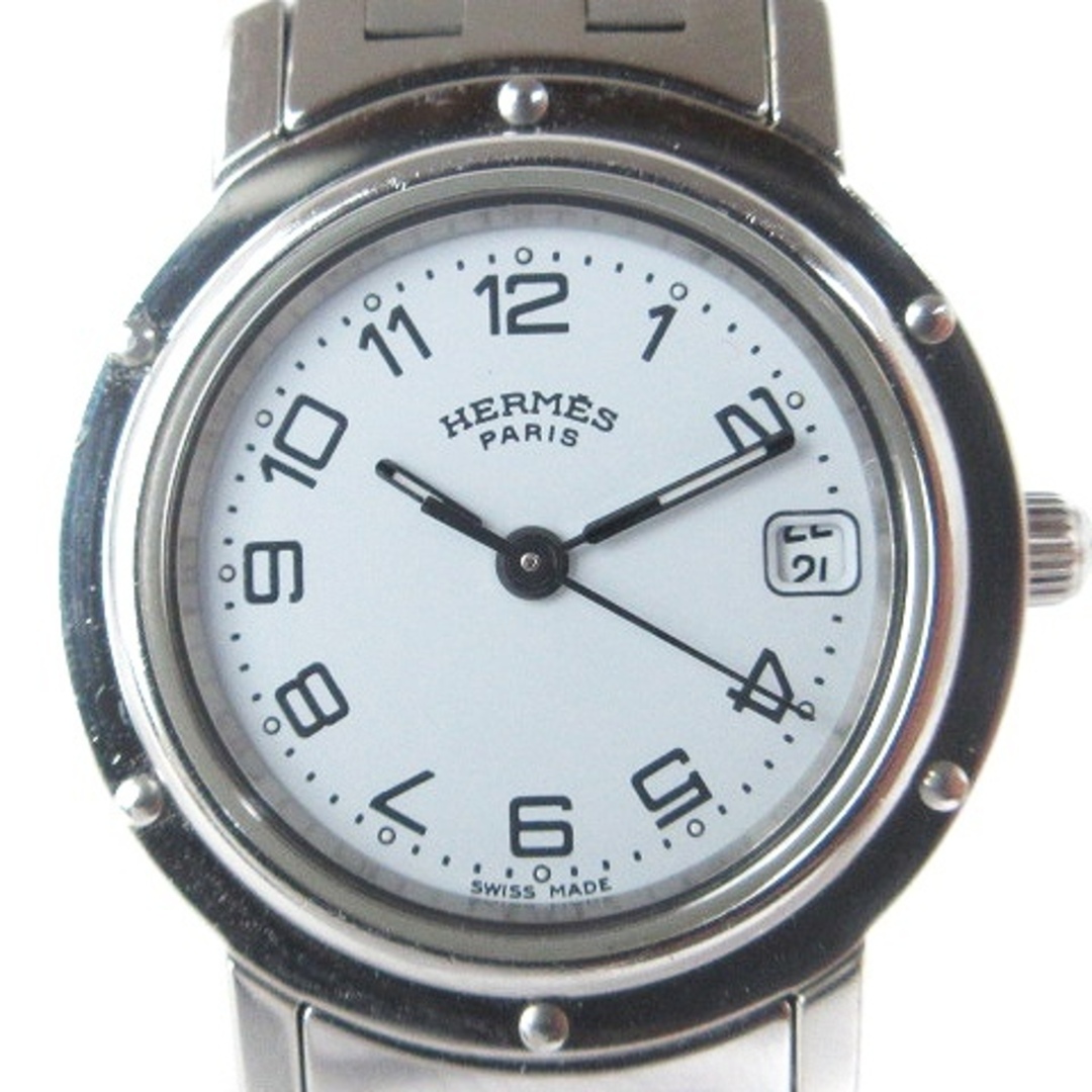 エルメス クリッパー 腕時計 アナログ クオーツ 文字盤 白 ☆AA★