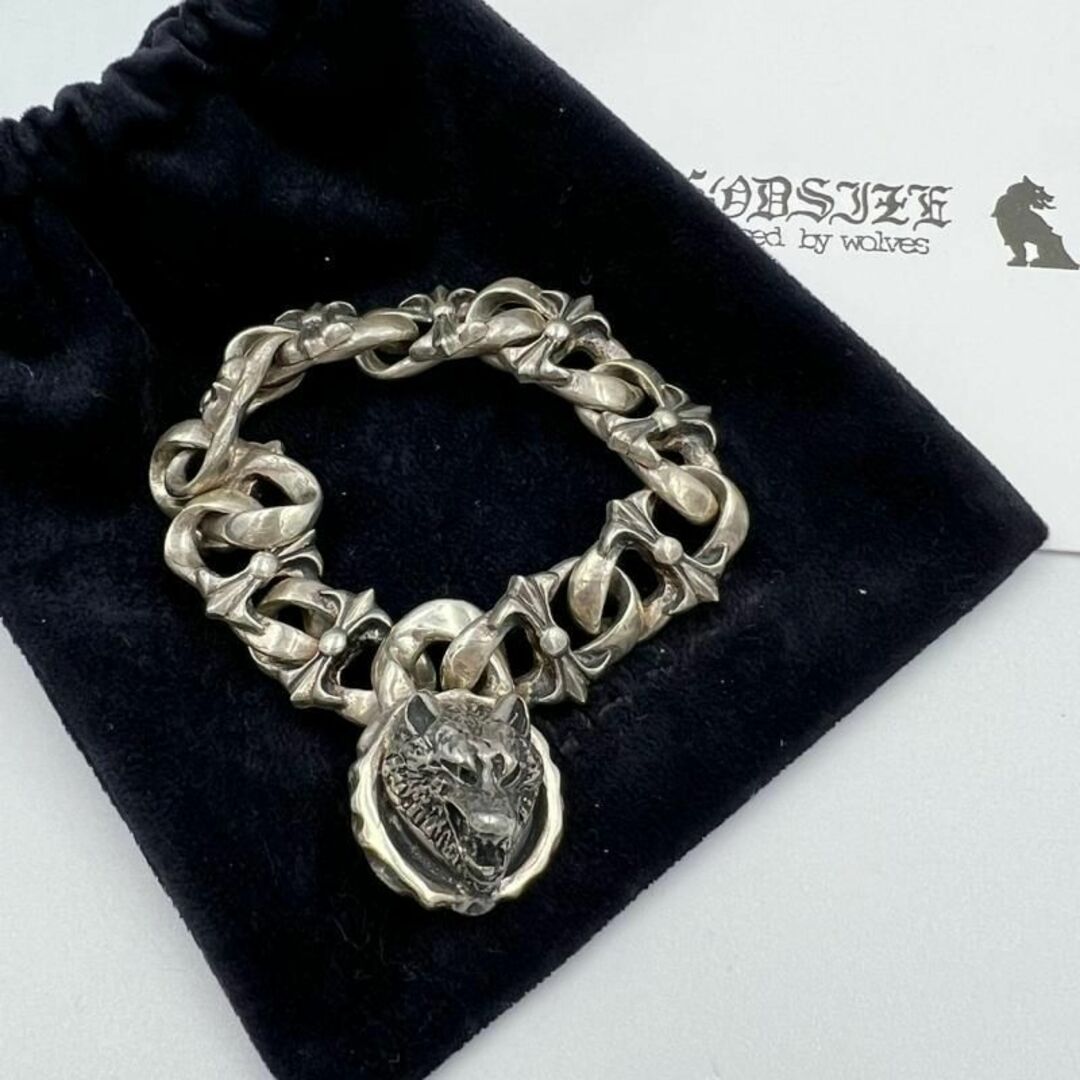 GODSIZE ゴッドサイズ チェーンブレスレット ウルフ シルバー