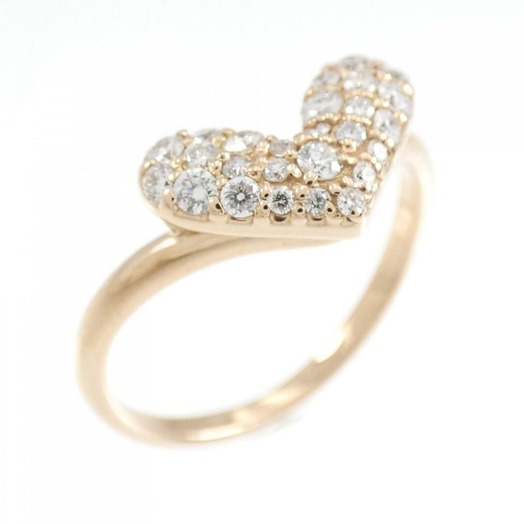 K18PG ハート ダイヤモンド リング 0.28CT