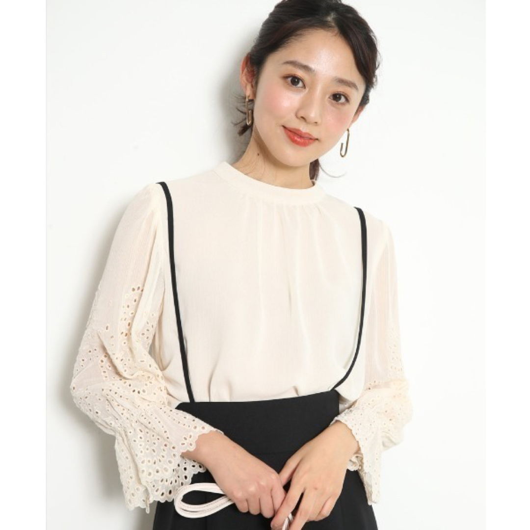 新品 ジャスグリッティー JUSGLITTY 楊柳刺繍ブラウス(7分袖)