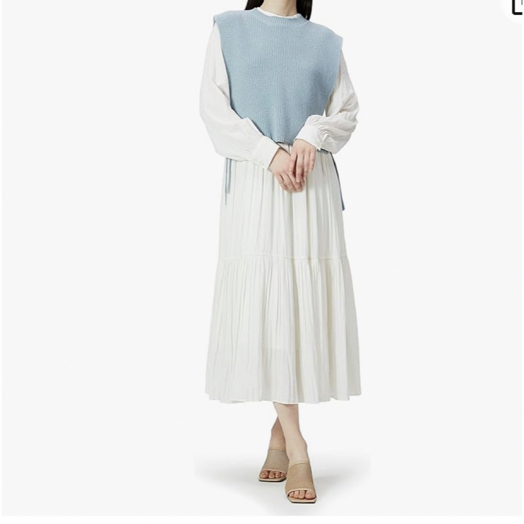 リリーブラウン ニットベストレイヤードワンピ