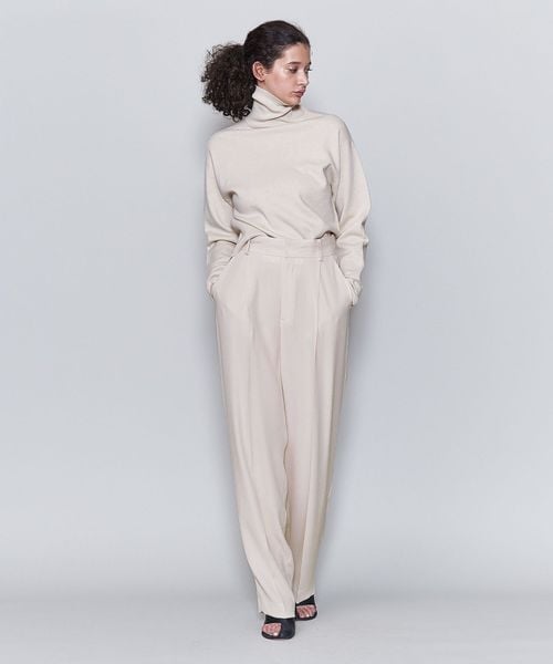 <6(ROKU)>GEORGETTE TUCK PANTS
